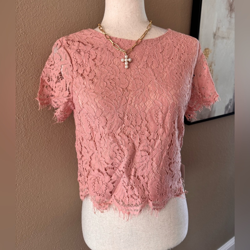 Elegant Pink Lace Top